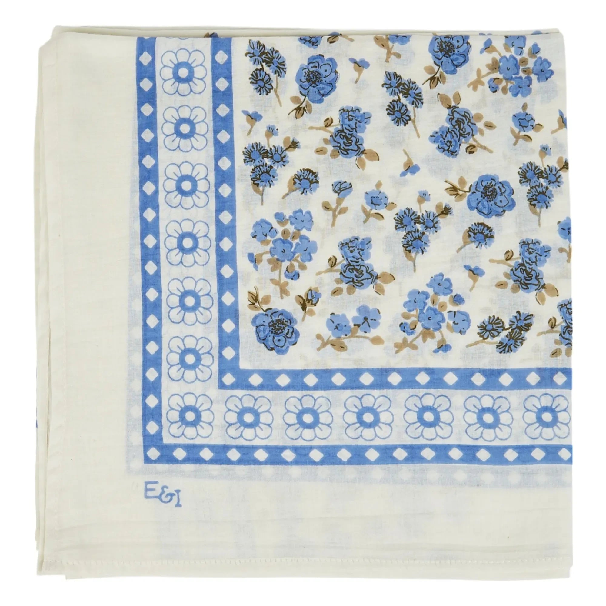 Emile et Ida - Silk and cotton scarf | Blue
