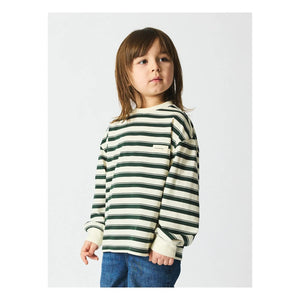 brunobruno nation - Mira Çizgili Organik Pamuklu Tişört | Yeşil