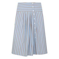 Leon & Harper - Organic Cotton Joyau Striped Skirt | Light blue