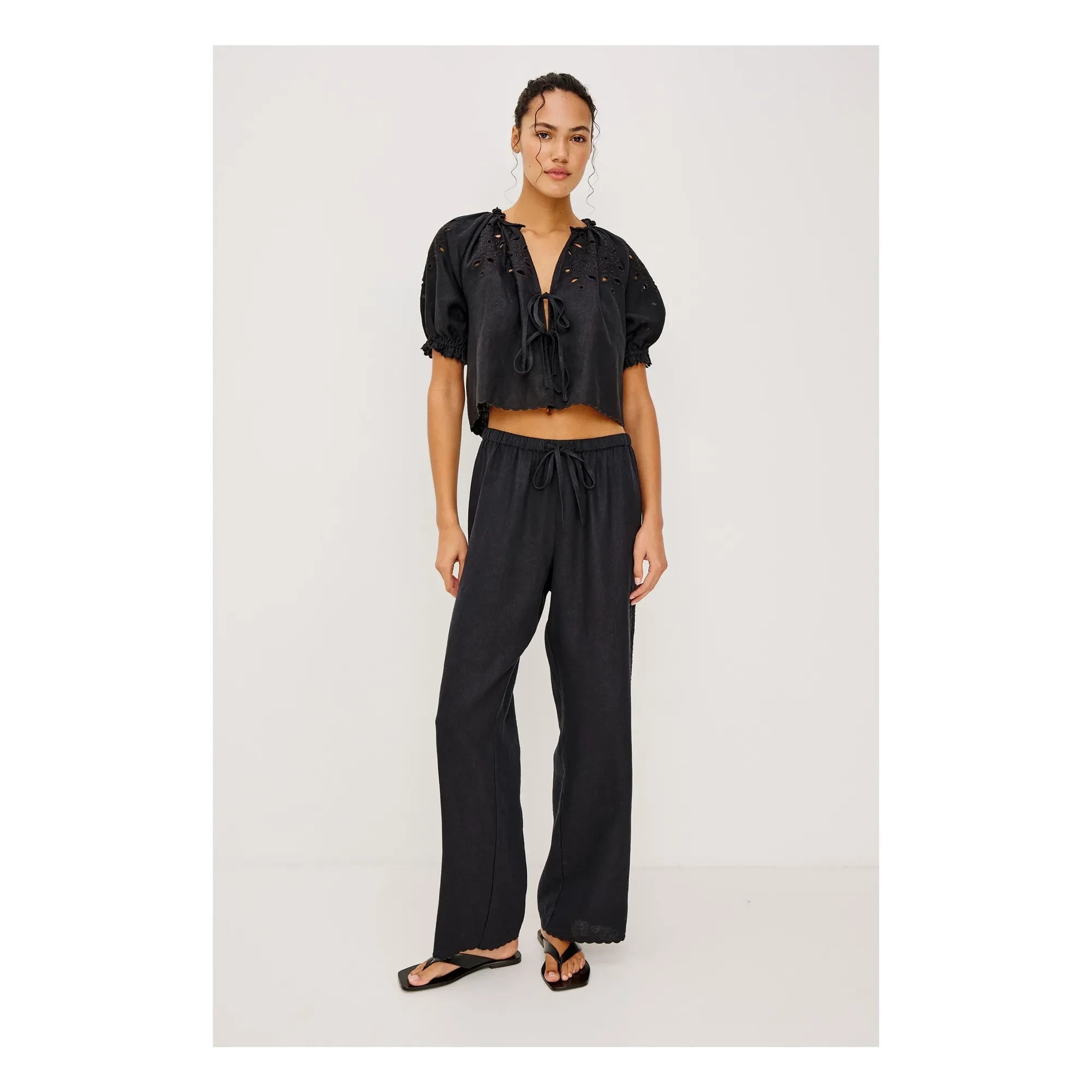 Rails - Mirina bestickte Hose | Schwarz