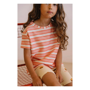 Studio Bohème - Gestreiftes T-Shirt aus Bio-Baumwolle | Rosa