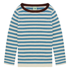 FUB - Organic Cotton Fine Knit Ribbed Sweater | Azure Blue