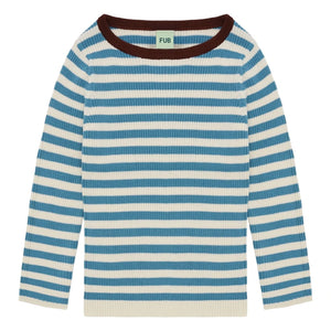 FUB - Organic Cotton Fine Knit Ribbed Sweater | Azure Blue