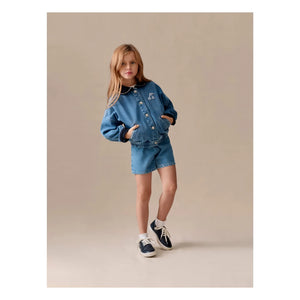 Bonpoint - Milly Denim Şort Organik Pamuk | Mavi