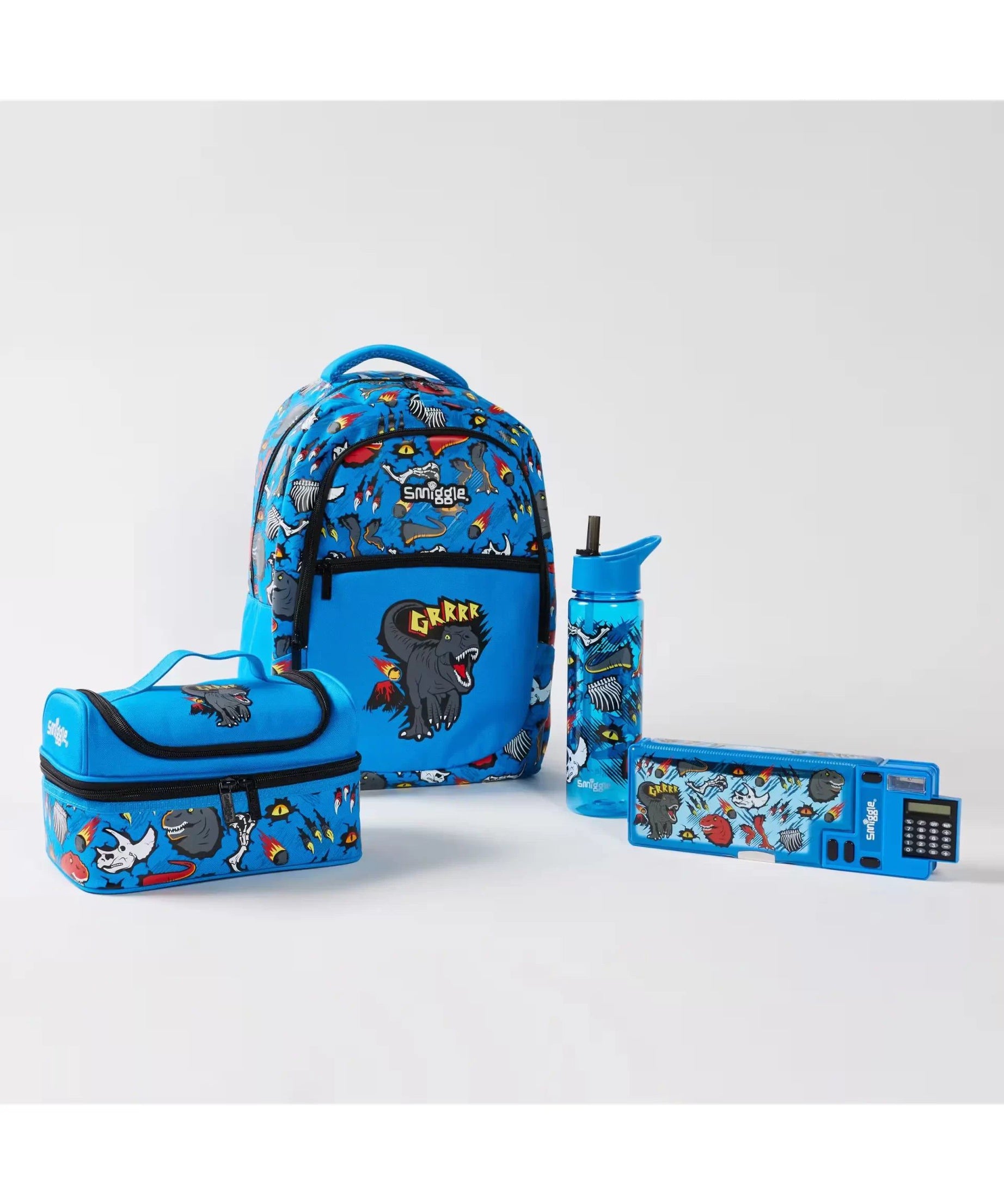 Smiggle - Peppy 4'lü Okul Çanta Seti-Dinossi