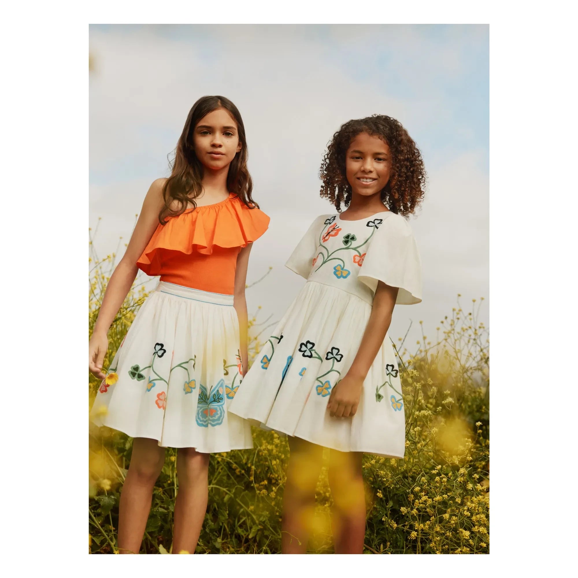 Molo - Gänseblümchenkleid Butterflies Biobaumwolle | Creme