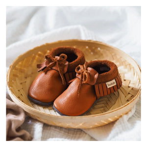 Baobaby - Fringed Knot Slippers | Orange