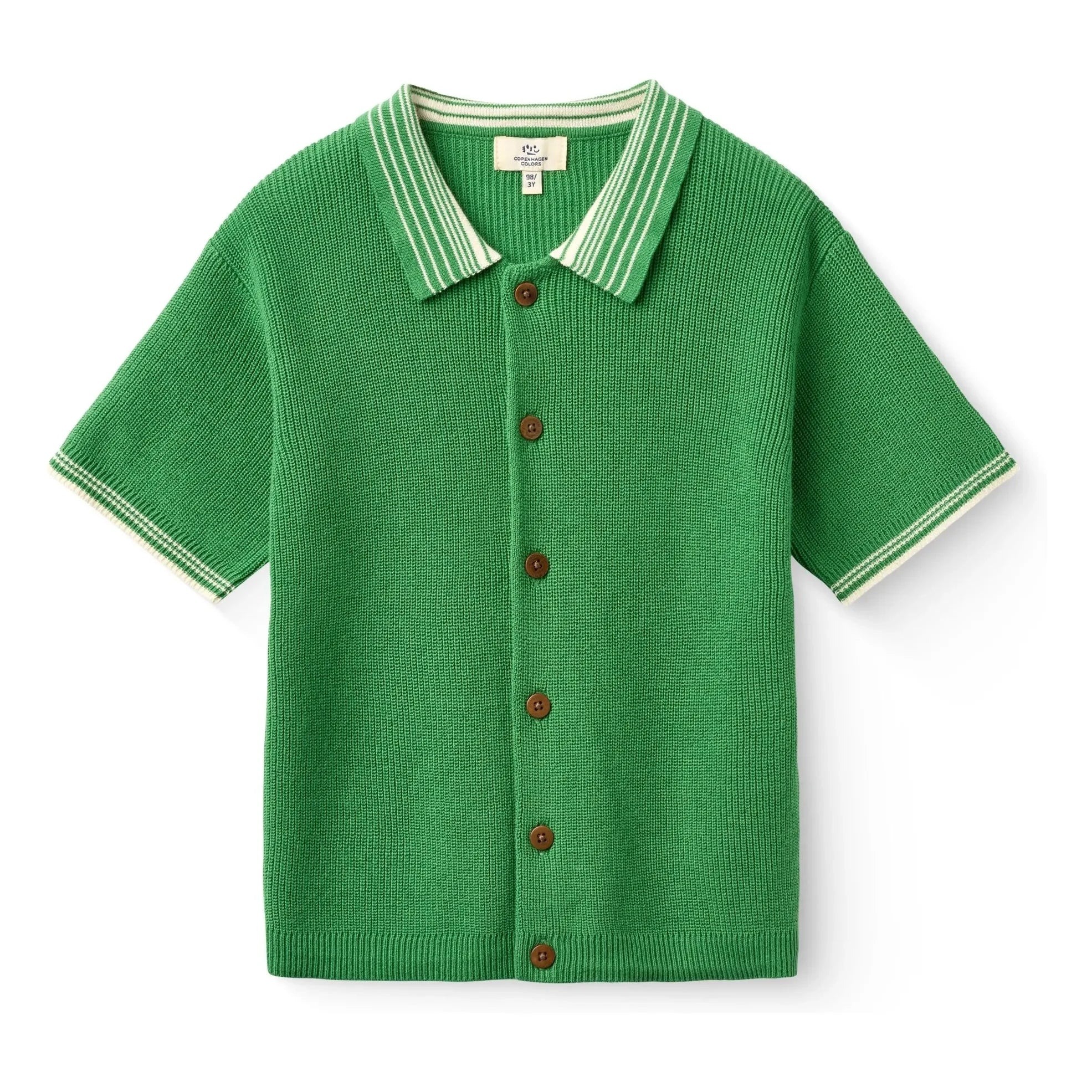 Copenhagen Colors - Organik pamuklu triko polo gömlek | Meadow Green