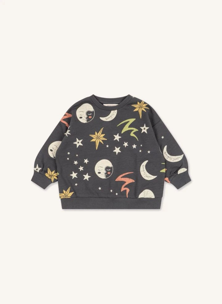Konges Sløjd - Loupy Cosmic Organik Pamuklu Sweatshirt | Kömür grisi