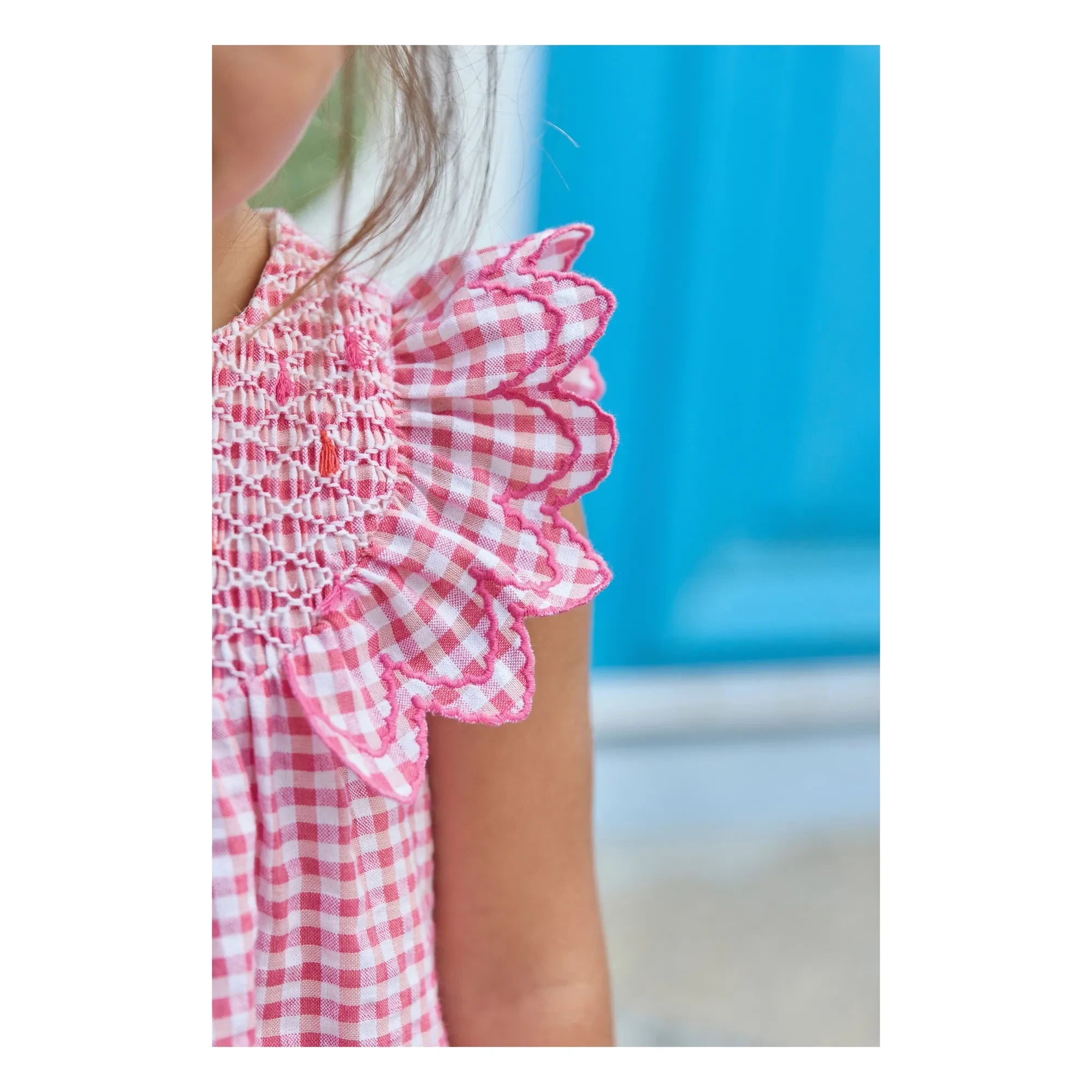 Tartine et Chocolat - Gestreiftes Kleid mit Gipiüre | Rosa