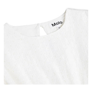 Molo - Carma organic cotton ruffle dress | White