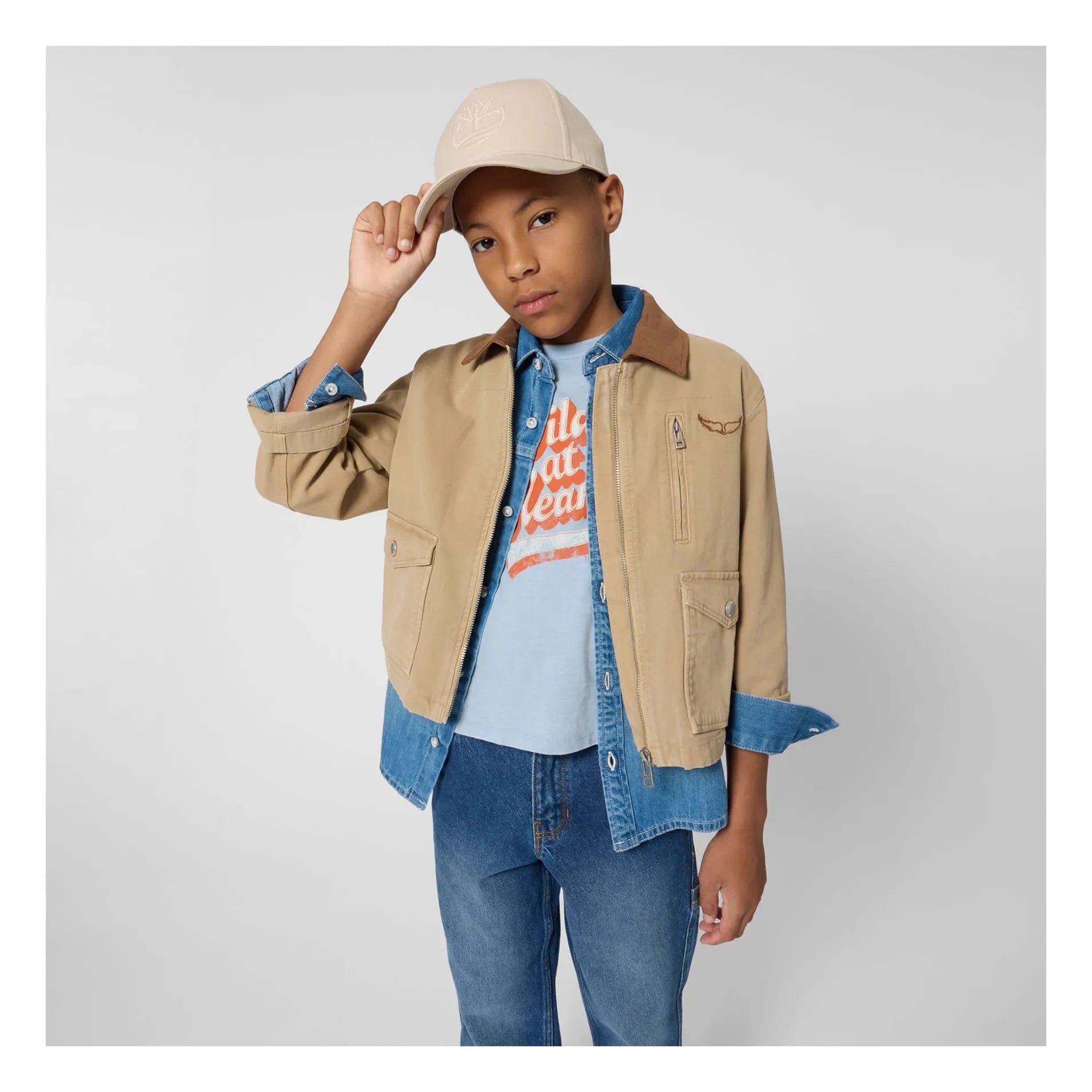 Zadig & Voltaire – Arbeitsjacke mit Kontrastkragen | Beige