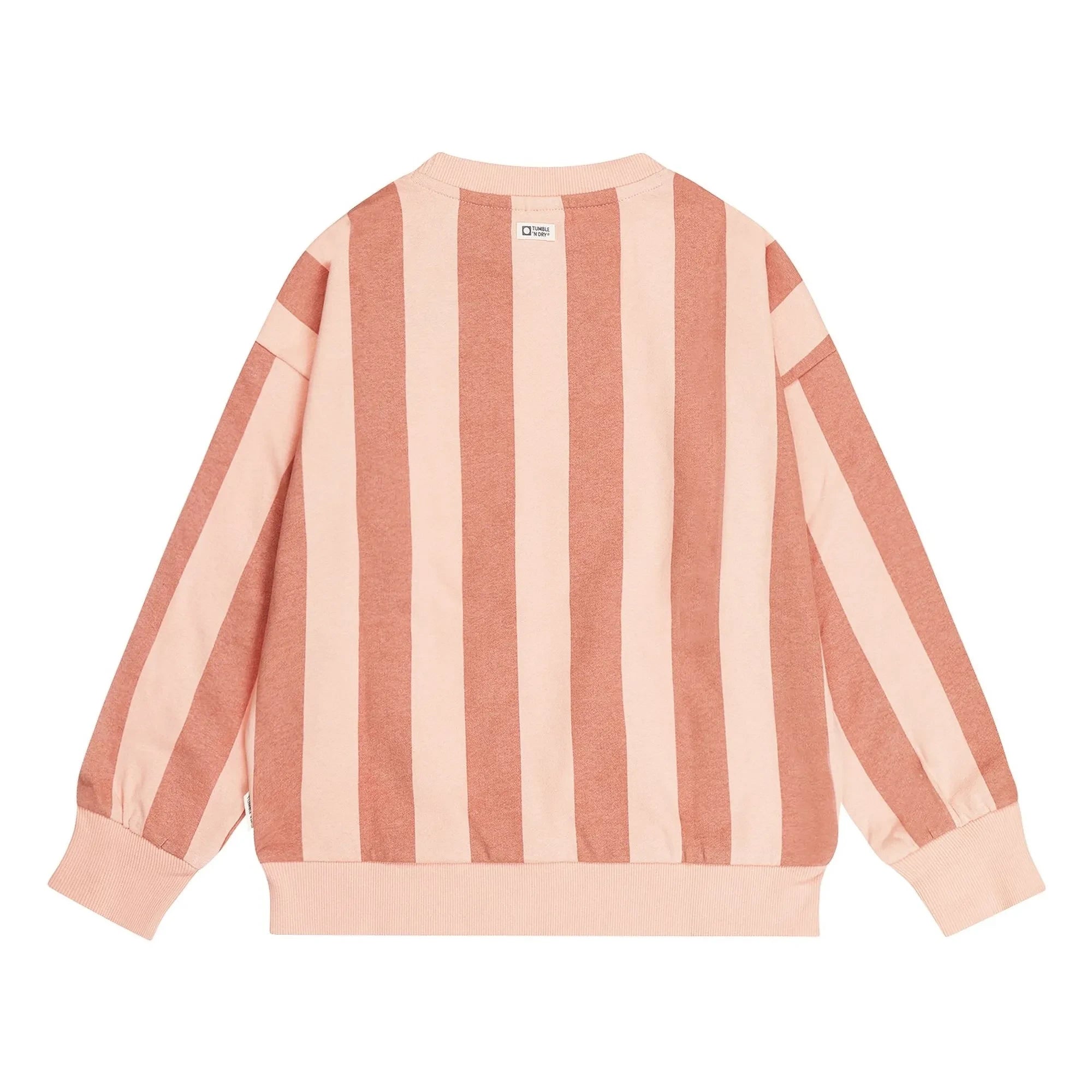 Tumble N'Dry – Oversize Sweatshirt aus recycelter Baumwolle mit Coquina-Streifen | Pfirsich