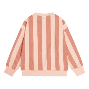 Tumble N'Dry – Oversize Sweatshirt aus recycelter Baumwolle mit Coquina-Streifen | Pfirsich