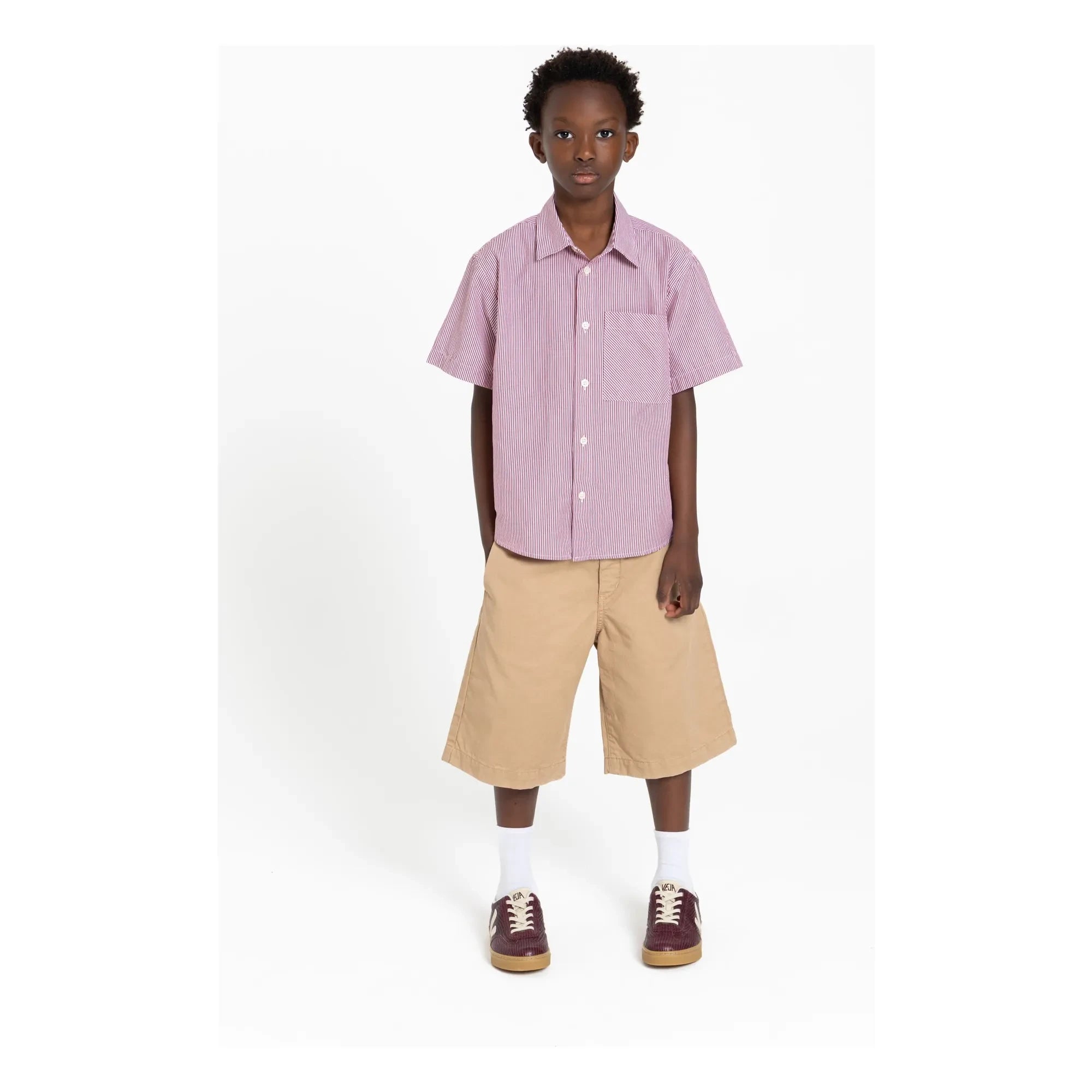 Finger in the nose - Rogue Striped Shirt | Brick Red