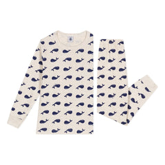 Petit Bateau - Pijama Bordeaux Organik Pamuk | Bej