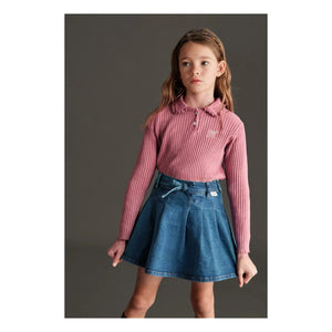 Mipounet - Juliette Piliseli Denim Etek | Mavi
