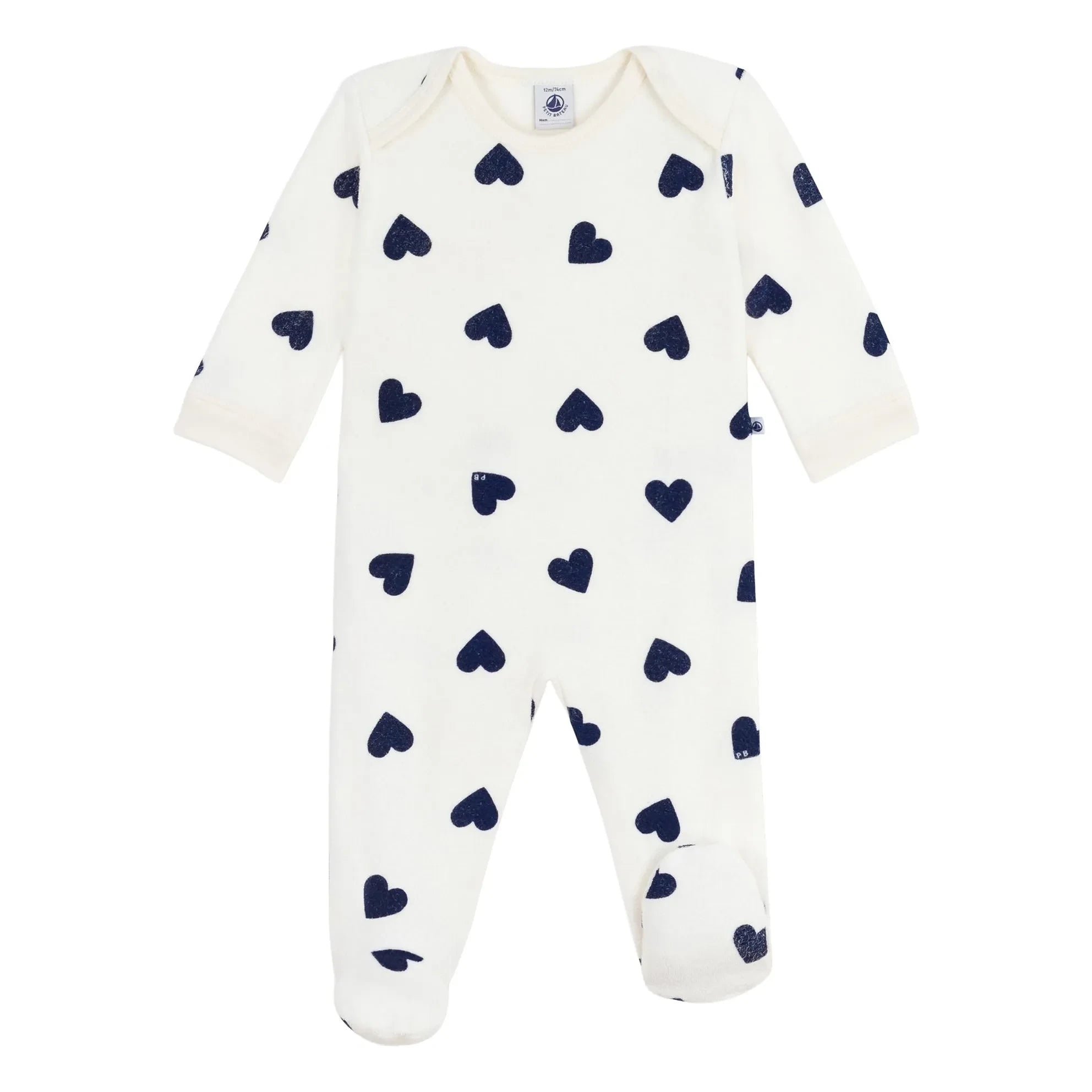 Petit Bateau - Sleep Well Hearts PB Pajamas | Ecru