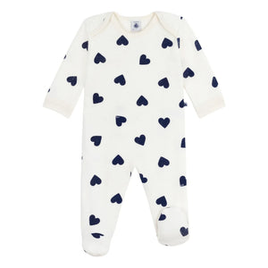 Petit Bateau - Sleep Well Hearts PB Pajamas | Ecru