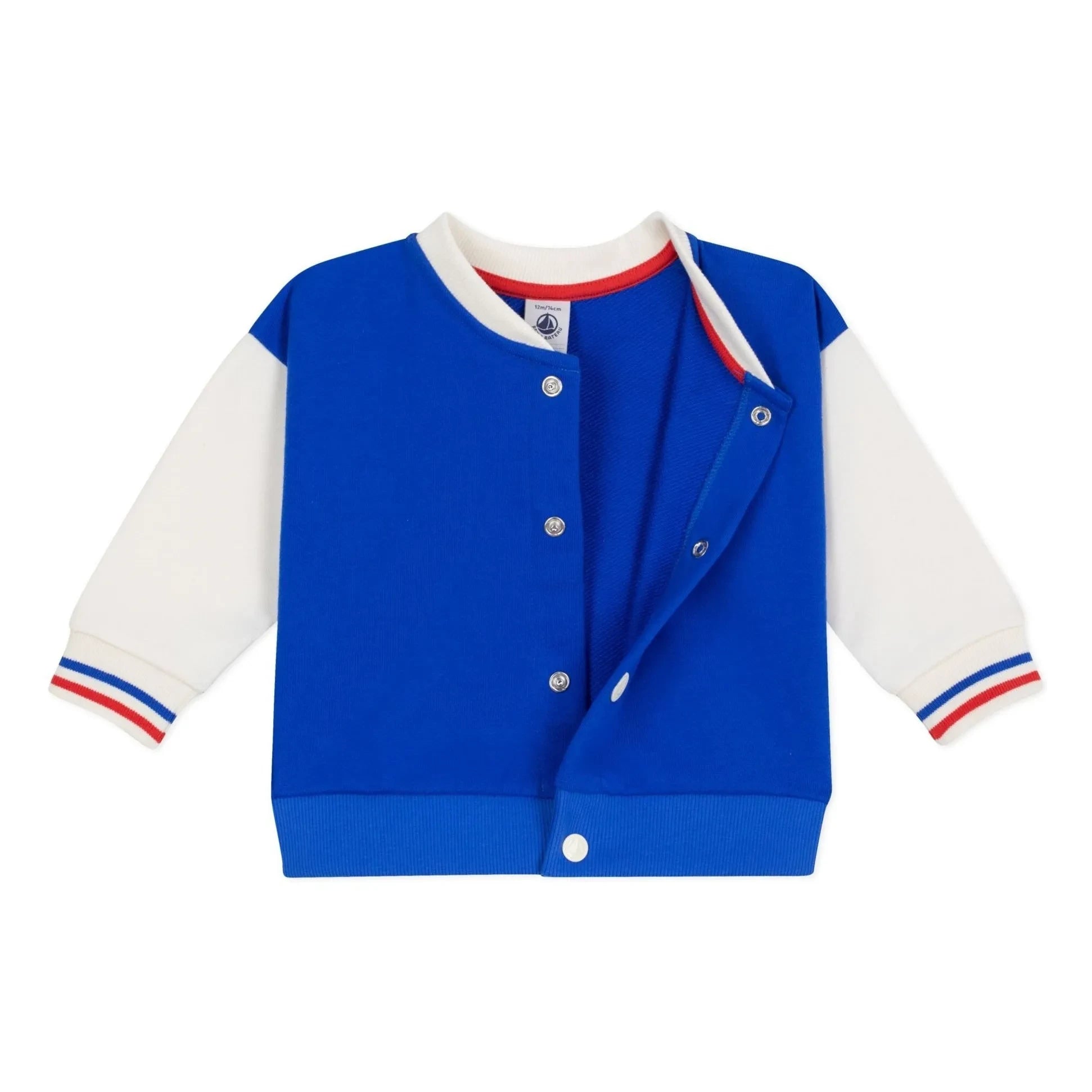 Petit Bateau - Teddy Colorblock ceket | Kraliyet mavisi