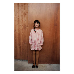 Emile et Ida - Plain Wool Sleeveless Cardigan | Light Pink