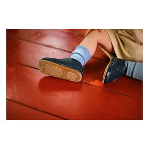Melton - Leder Hausschuhe | Marineblau