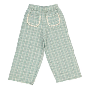 Bebe Organic - Mia Carreaux Pocket Trousers with Braces | Blue Green