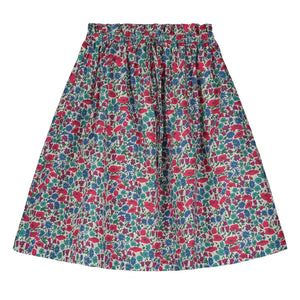 Tangerine - Floral Print Elastic Waisted Midi Skirt | Raspberry Red