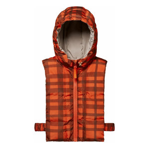 Fudoon - Exclusivity Fudoon X Smallable - Reversible Checked Hooded Coat | Orange