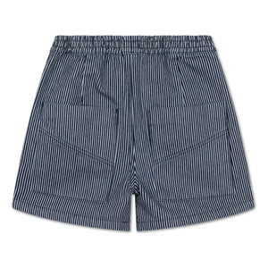 Repose AMS - Striped Organic Cotton Elastic Waist Shorts | Blue