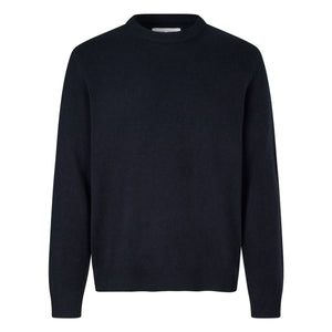 Samsoe Samsoe - Isak Wool Crew Neck Sweater | Dark Blue