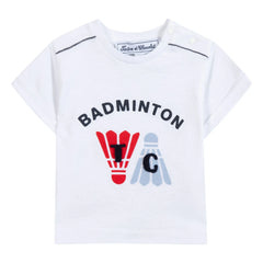 Tartine et Chocolat - Badminton-Federball-T-Shirt | Weiß