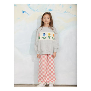 Mini Rodini - Blumen-Sweatshirt aus Bio-Baumwolle | Graumeliert