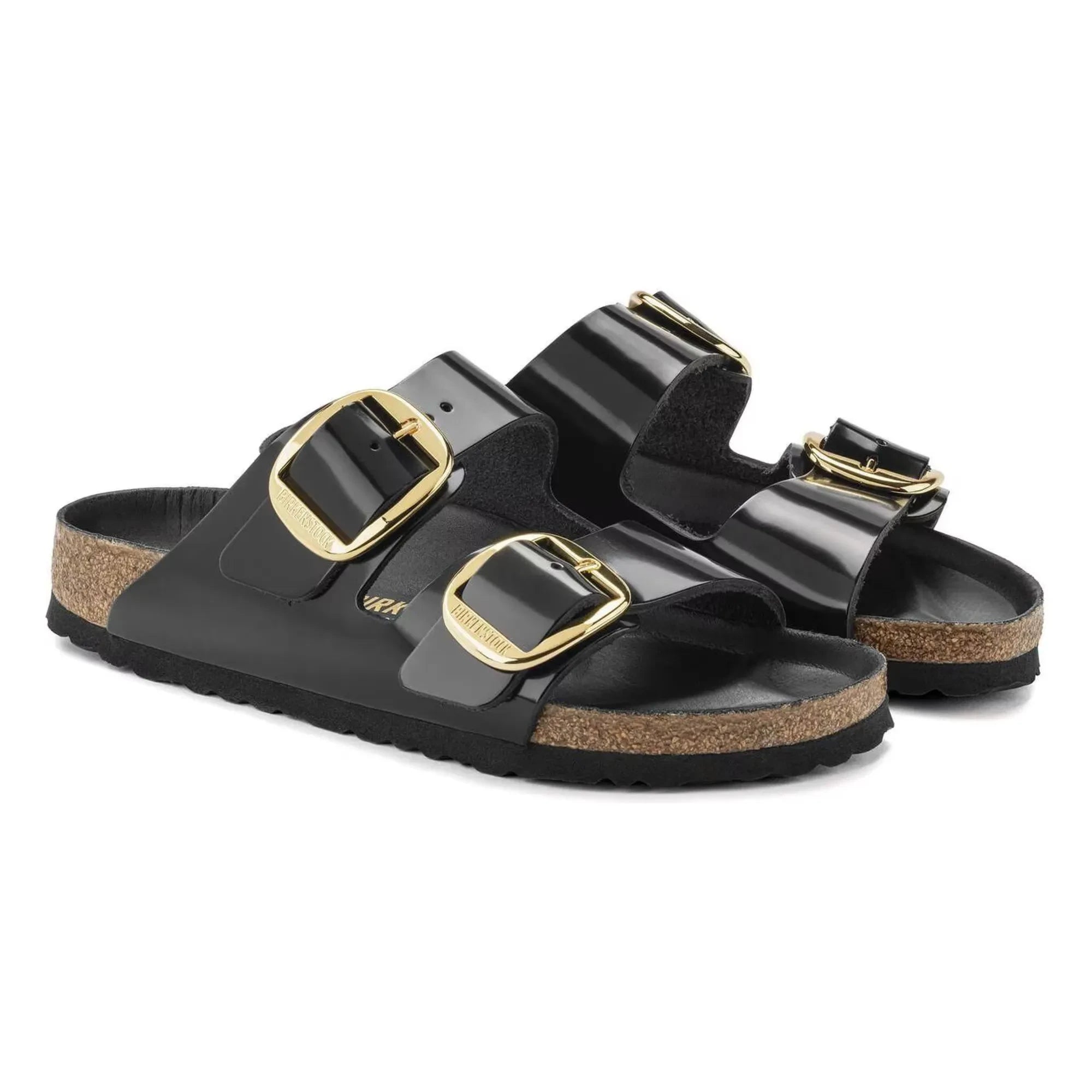 BIRKENSTOCK - Arizona Big Buckle Lackleder Sandale | Schwarz