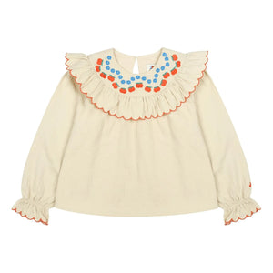 Jelly Mallow - Apple Bluse mit Rüschen | Beige