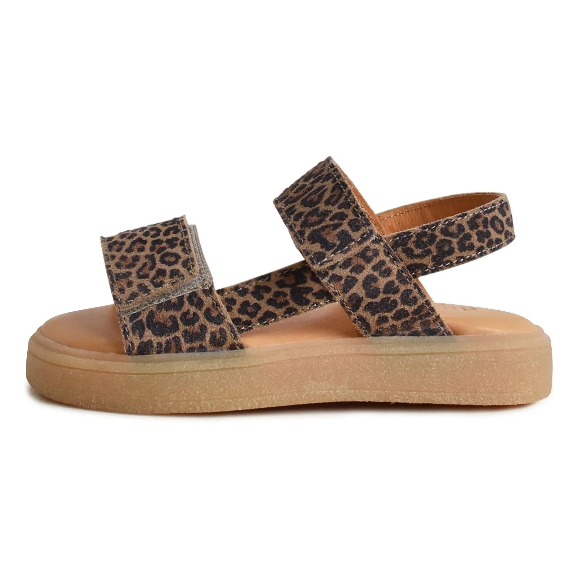du Loua - Du Malu Leopar Süet Sandaletler | Kahverengi