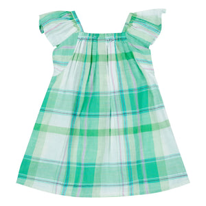 Bonton - Louise Kareli Büzgülü Elbise | Yeşil