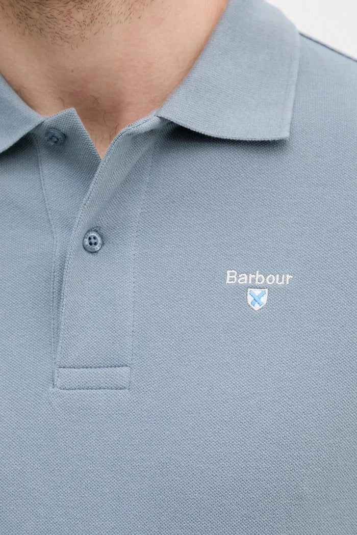 Barbour yakalı erkek pamuklu tişört ESSENTIALS