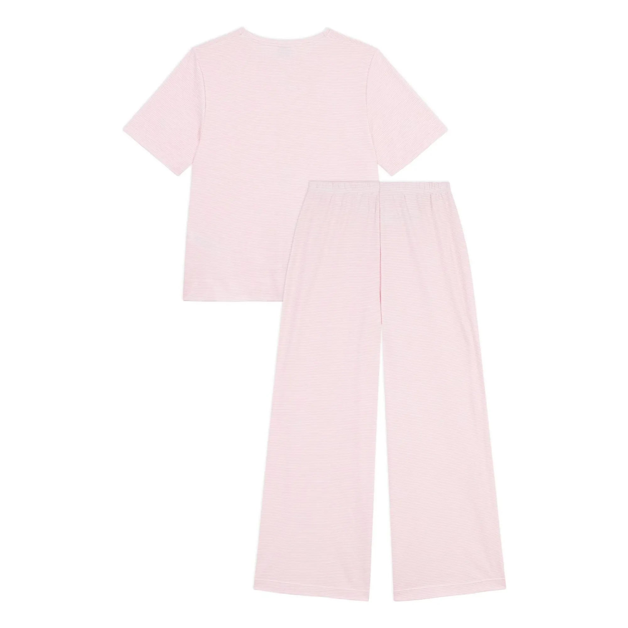 Petit Bateau - Çizgili Organik Pamuk Pijama | Pembe