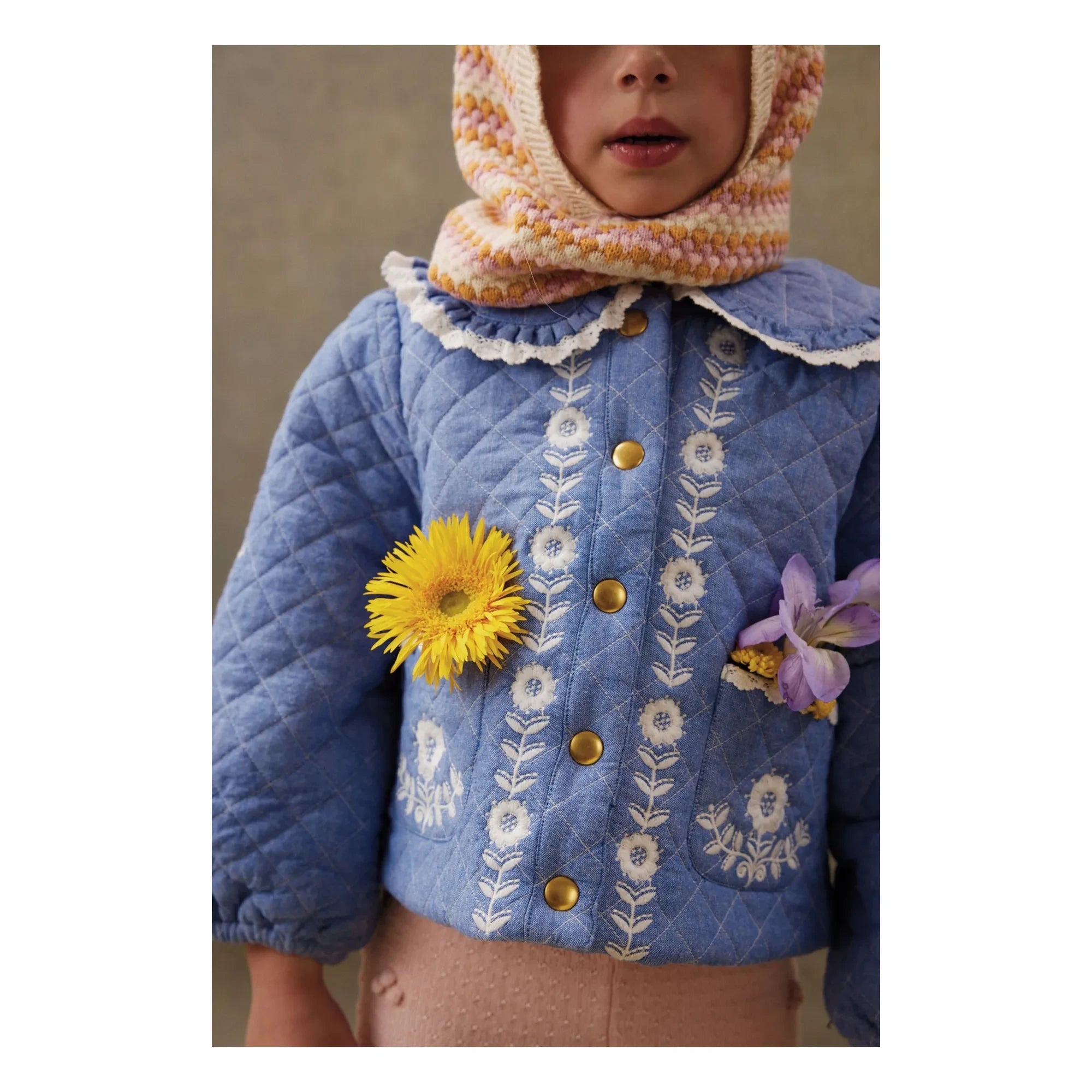 Louise Misha - Jouliana Organik Pamuklu Chambray Kaban | Mavi
