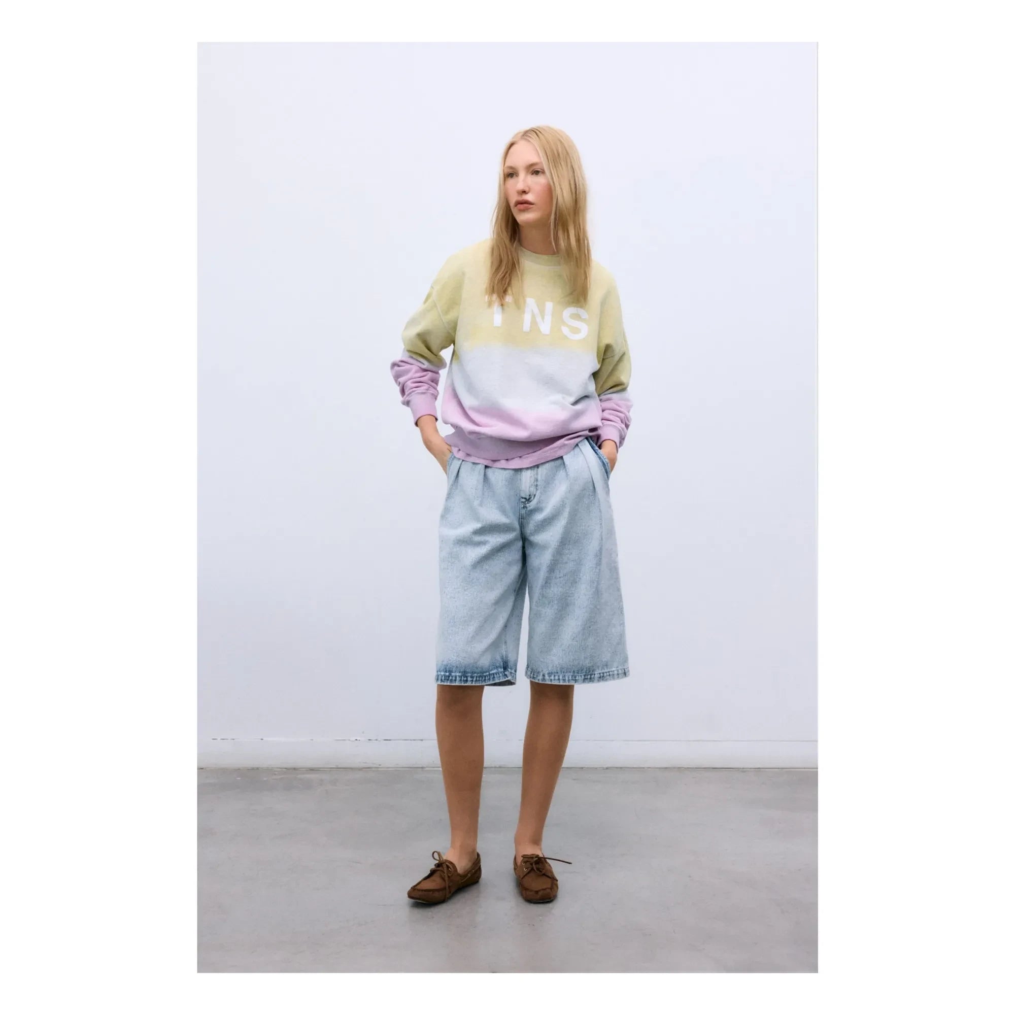 the new society - Bermudashorts aus Baumwolle | Denim-Blau