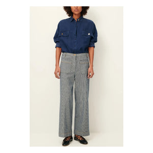 Sessùn - Aldricks Cotton Pants | Grey Blue