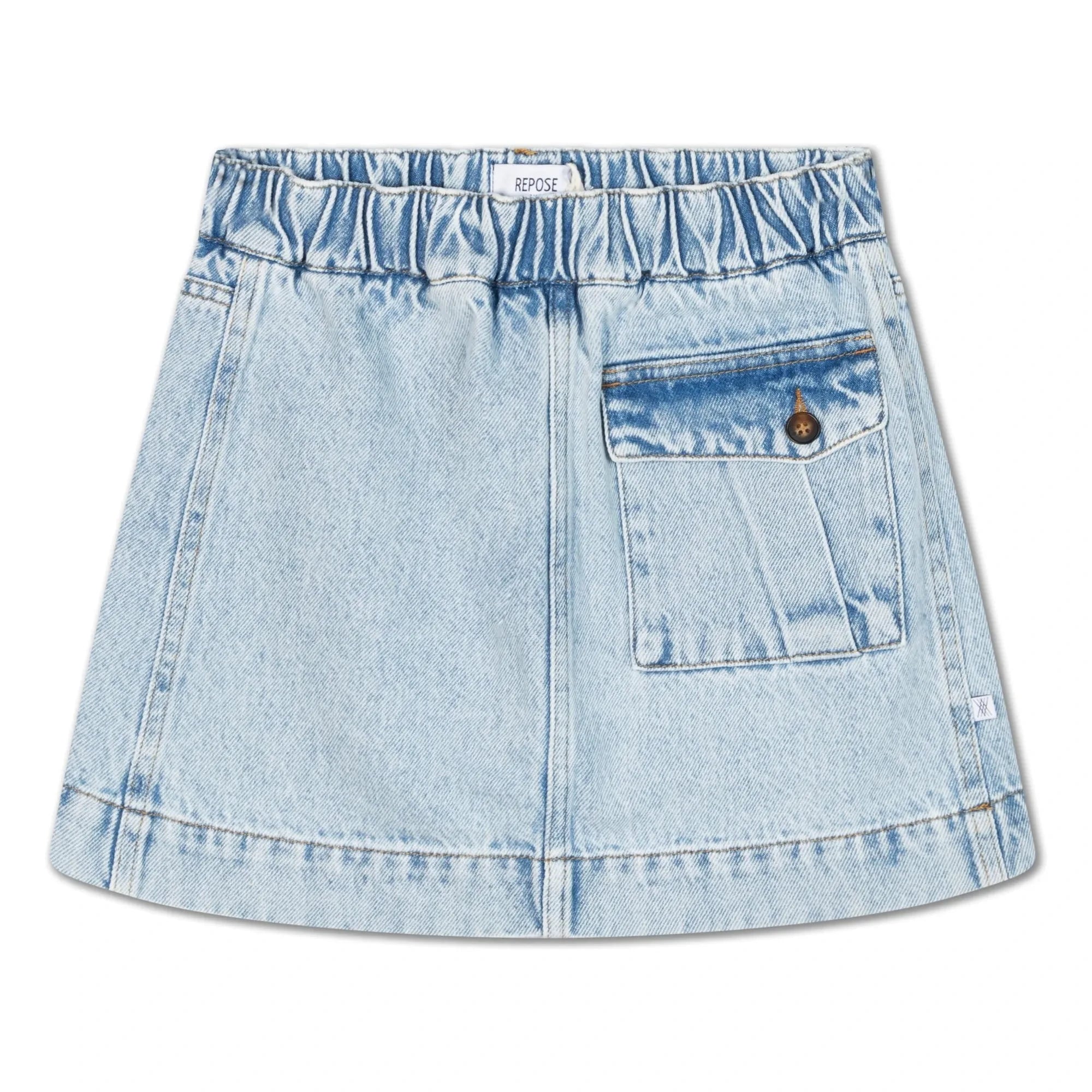 Repose AMS - Organic Cotton Pocket Skirt | Light Denim