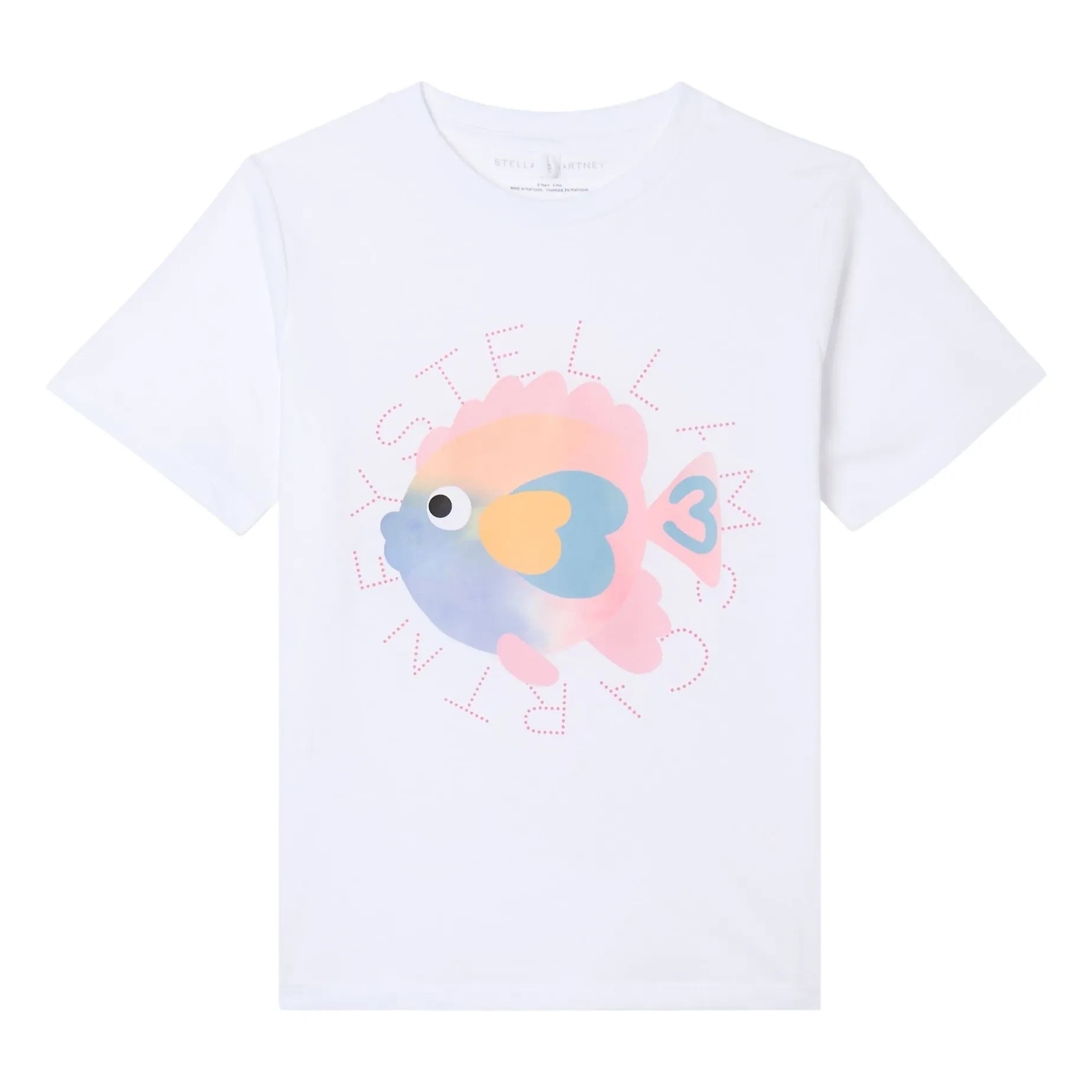 Stella McCartney Kids - T-Shirt mit Fischmotiv aus Bio-Baumwolle | Weiß