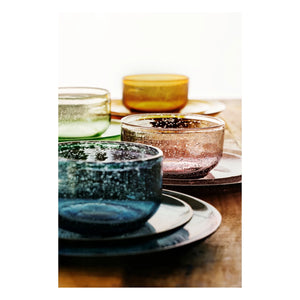 Madam Stoltz - Bunte Glasschale | Blau