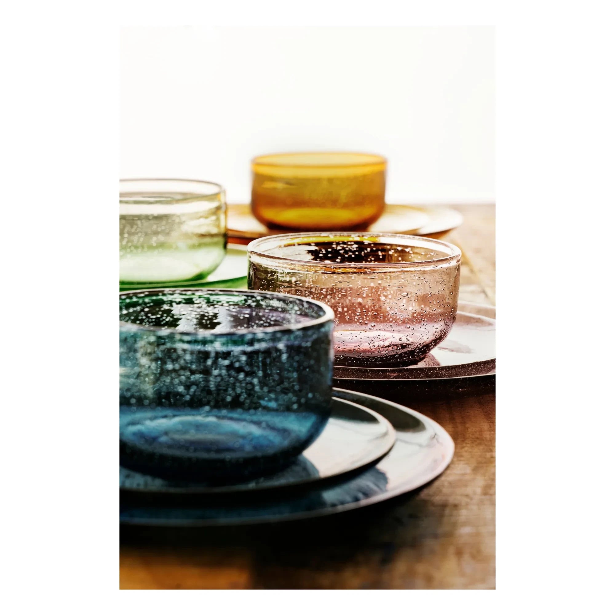 Madam Stoltz - Bunte Glasschale | Blau