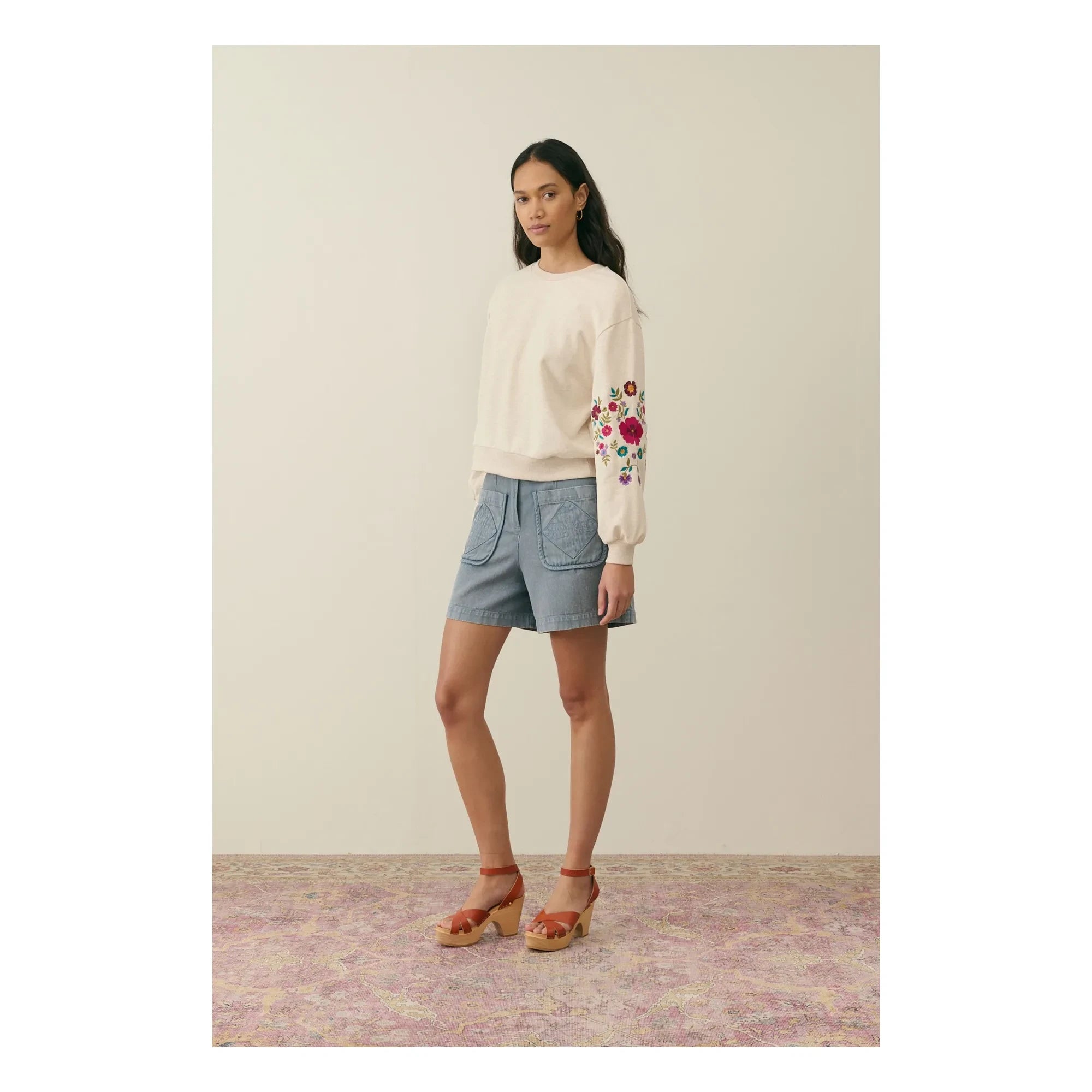 Louise Misha - Judith organik pamuk sweatshirt - Kadın koleksiyonu | Krem