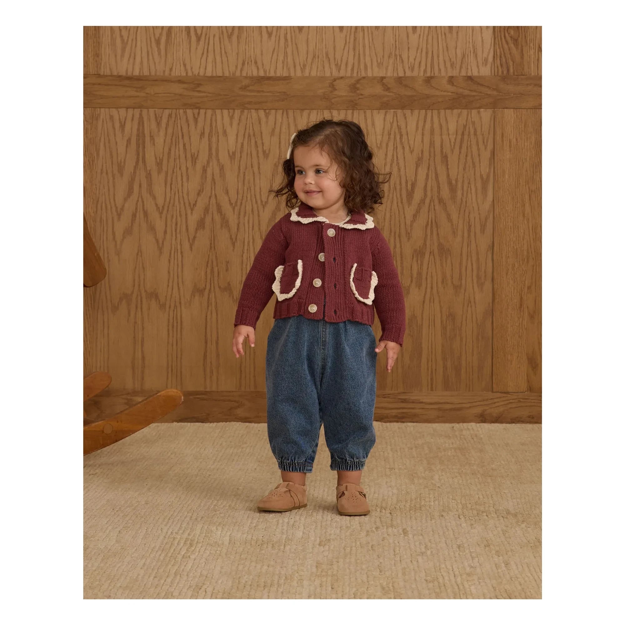 Rylee + Cru - Mini Örgü Hırka | Bordo