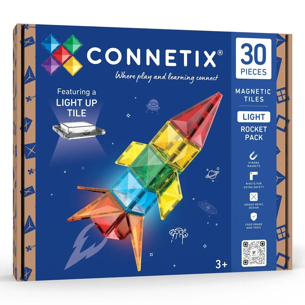 Connetix - Light Rocket Pack - 30 parça | Rainbow