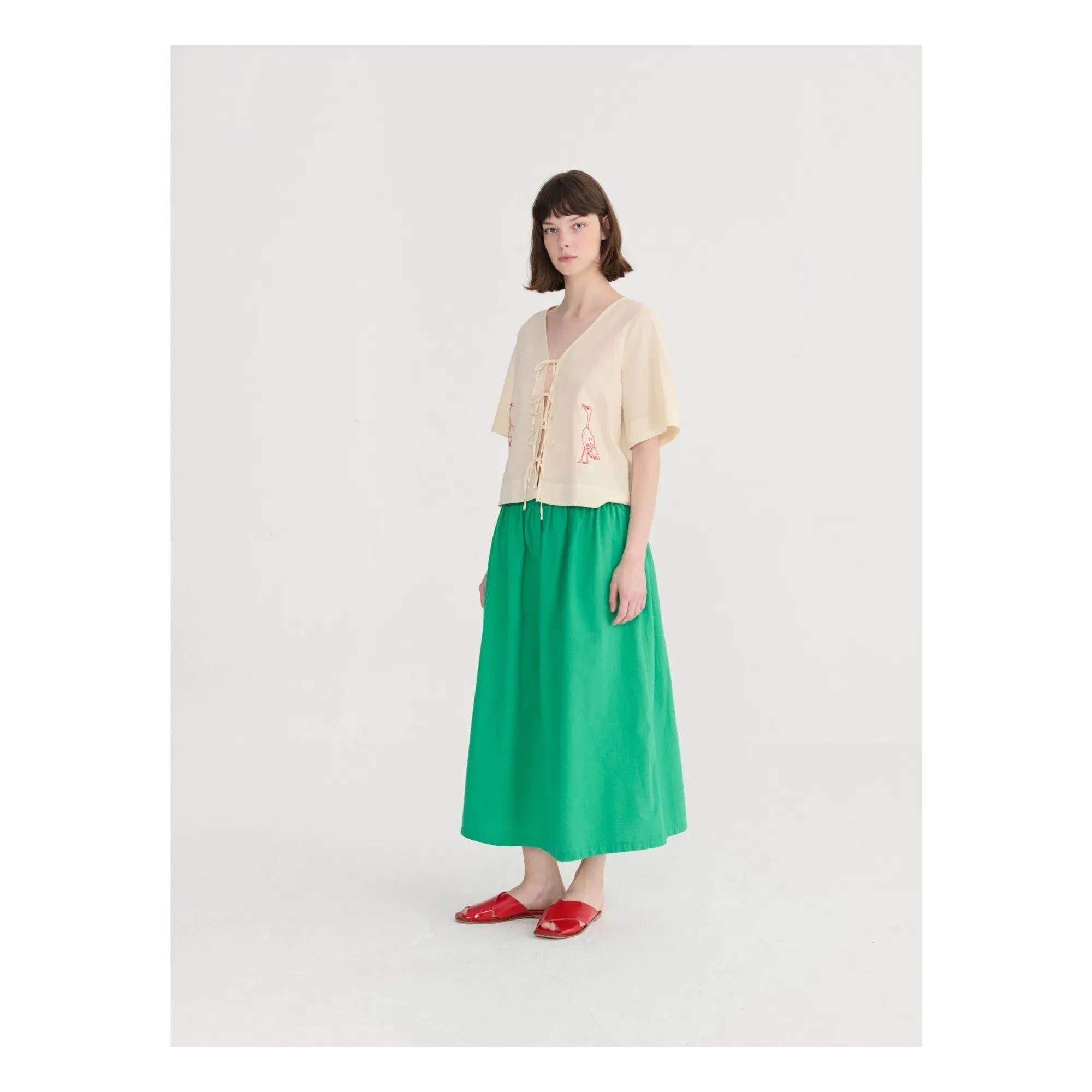 Bobo Choses - Organic cotton embroidered blouse | Cream